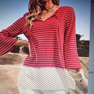 Red and white tunic